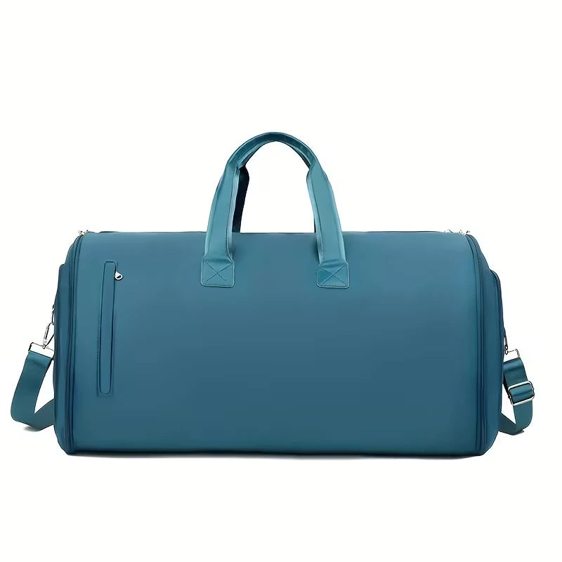 Fold 60 garment duffel in Peacock Blue, front view